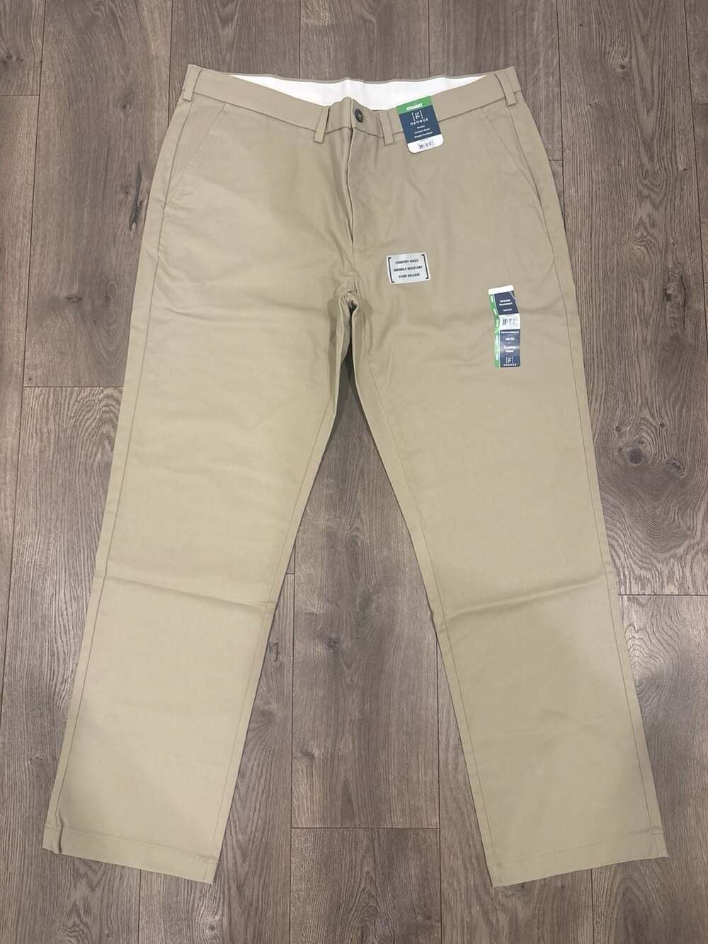 George Straight Fit Wrinkle Resistant Khaki Pants 40x32